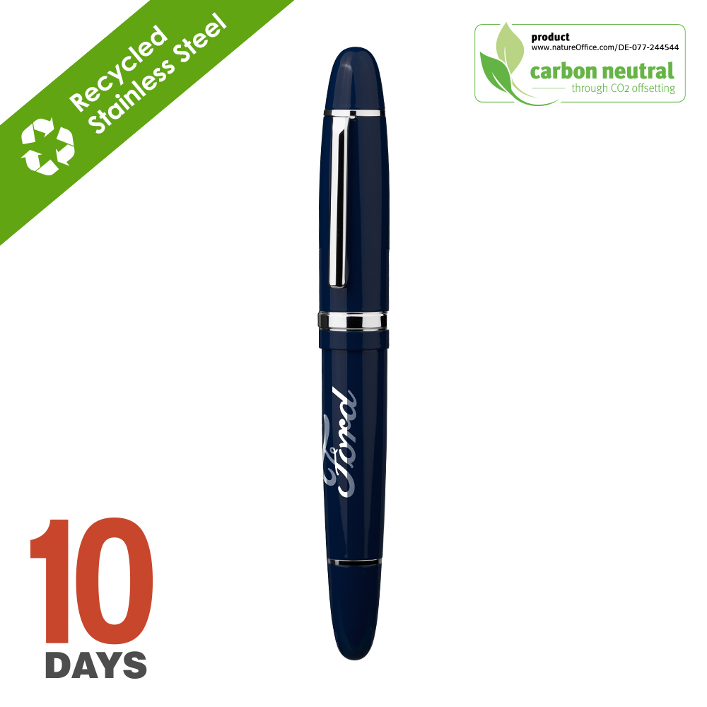 BND180 BIG PEN, Recycled S.S. roller Stock Blue