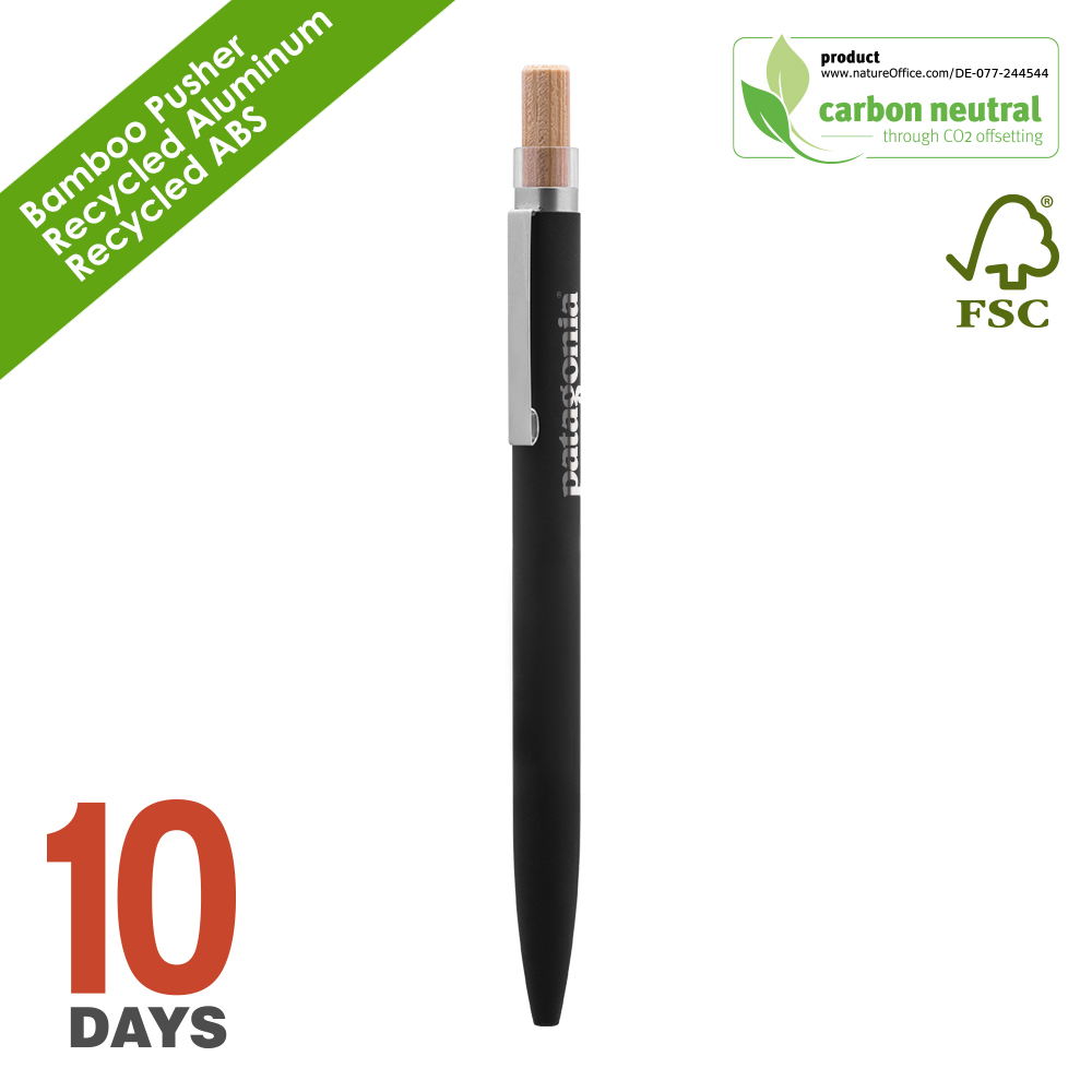 BND184 BAAM Recyled Aluminum ball pen Black Rubber