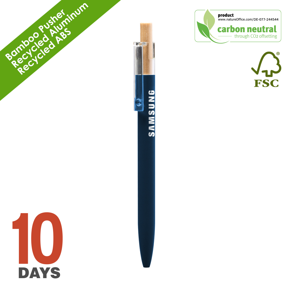 BND185 AAARR Recyled Alu ball pen Blue Rubber STO
