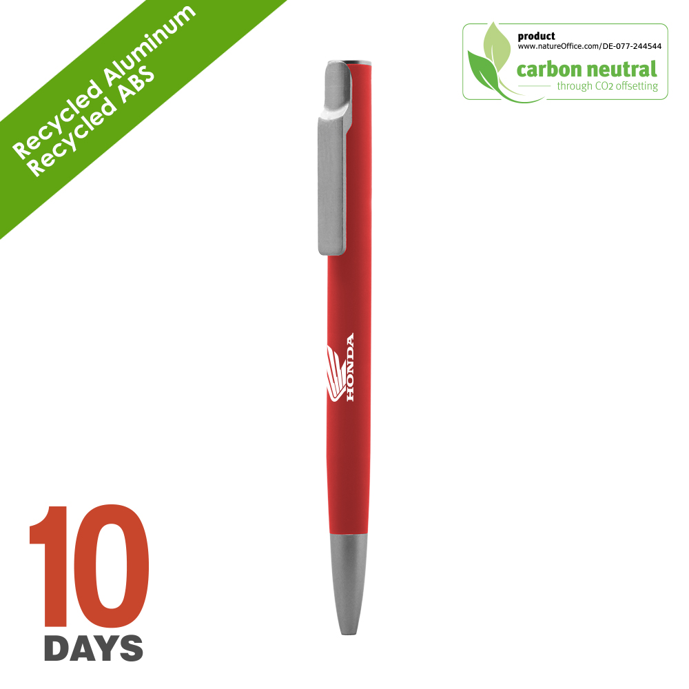 BND191 AIIE Recyled Alu ball pen red rubber stoc