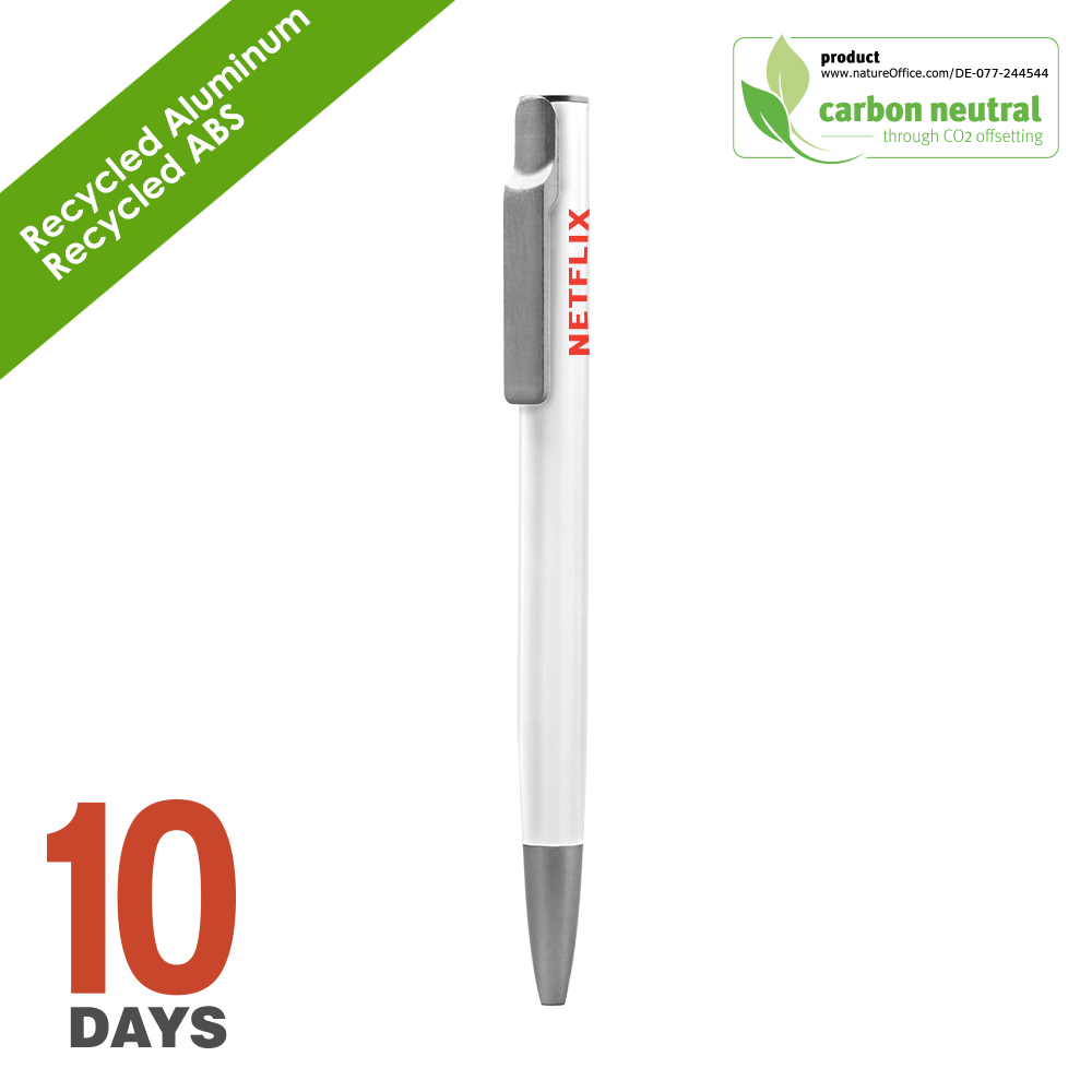 BND191 AIIE Recyled Alu ball pen white matt stock