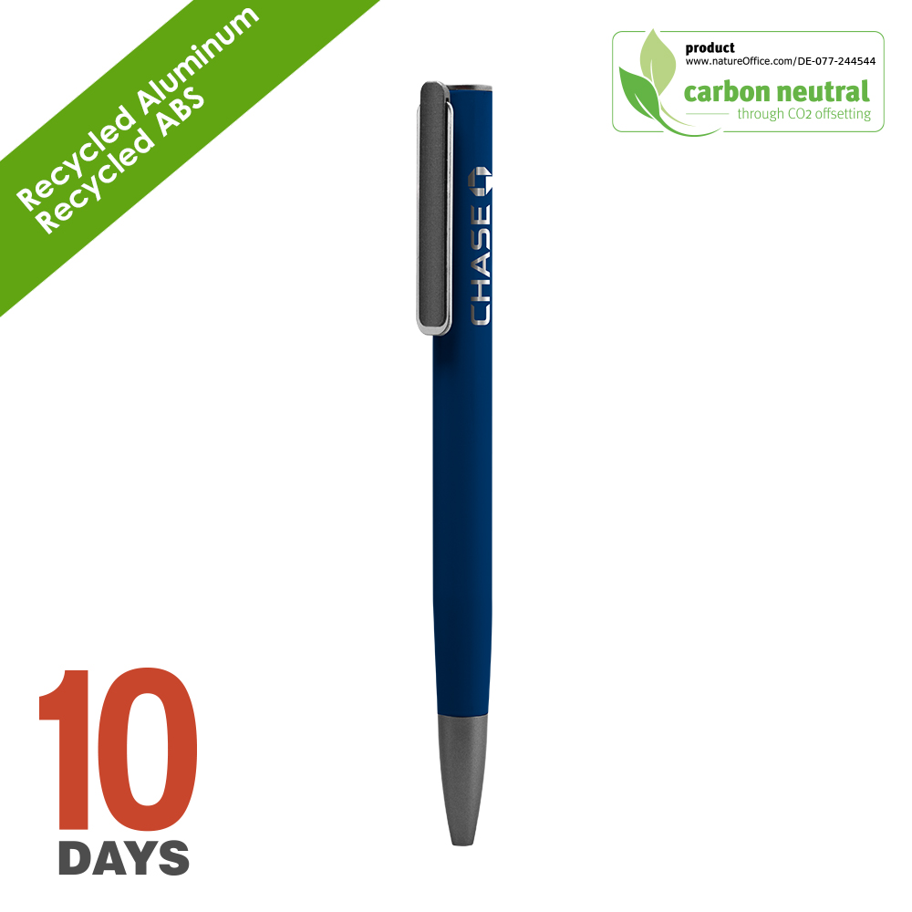 BND192 URRGH Recyled Alu ball pen blue rubber sto