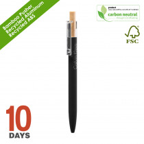 BND185 AAARR Recyled Alu ball pen Black Rubber STO