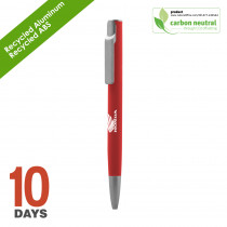 BND191 AIIE Recyled Alu ball pen red rubber stoc