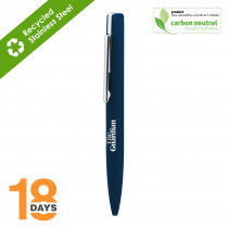 BND66 Slim, twist metal ball pen STOCK BLUE RUBBER