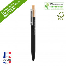 BND185 AAARR Recyled Alu ball pen Black Rubber FR