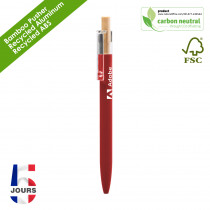 BND185 AAARR Recyled Alu ball pen Red Rubber FR